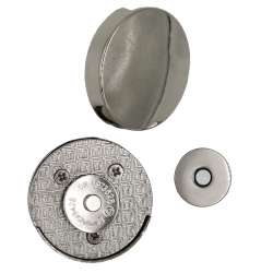 Round Bag Clasp with Magnet 01 - Silver